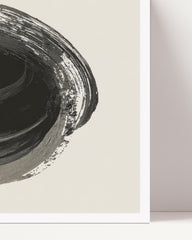 After Hover: "Black Bliss" No. 3 - Abstract drawing in landscape format
