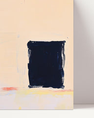 After Hover: Red Spot Meets Black Square - Abstract Wall Art