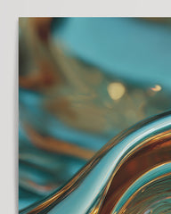 After Hover: Metallic Liquid No. 3 in turquoise and gold