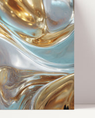 After Hover: Metallic Liquid No. 5 with Gold &amp; Silver - Landscape Format