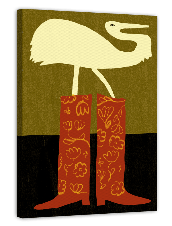 Cute Birds in Boots: Storch in Cowboy-Stiefeln