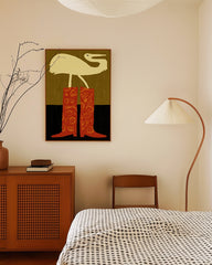 After Hover: Cute Birds in Boots: Storch in Cowboy-Stiefeln
