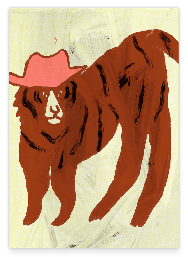Abstrakter Tiger mit Cowboy-Hut