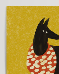 After Hover: Retro Dog: Black dog with white paws