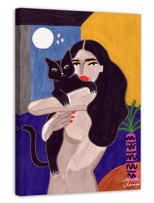 Mysterious Cat Lady: Frau mit schwarzer Katze