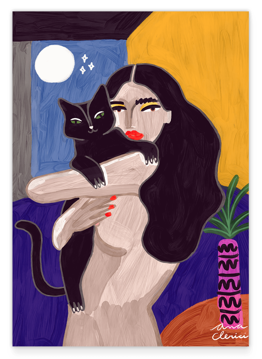 Mysterious Cat Lady: Frau mit schwarzer Katze