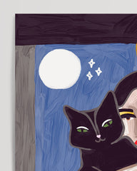 After Hover: Mysterious Cat Lady: Woman with Black Cat