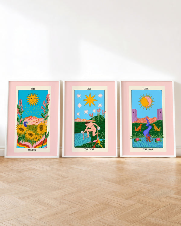 Set aus 3 Postern: Tarot Karten