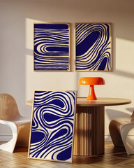 After Hover: Set aus 3 Postern: Abstrakte Linien in Blau