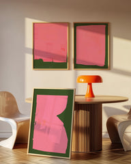 After Hover: Set aus 3 Postern: Abstrakt "Olive Meets Pink"
