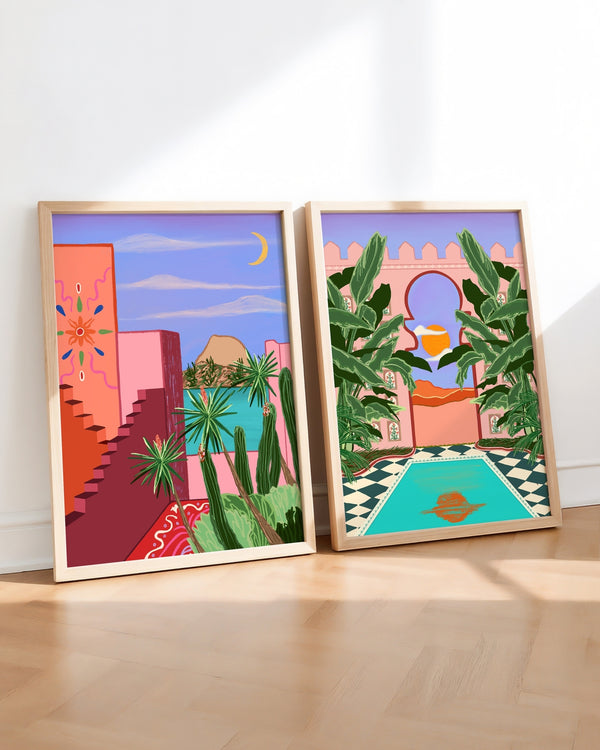 Set aus 2 Postern: Marrakesh Day & Night