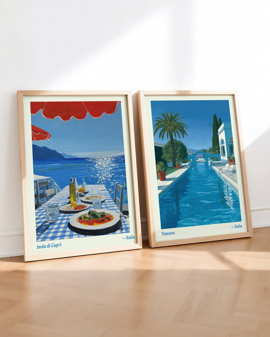 Set aus 2 Postern: Urlaub in Italien