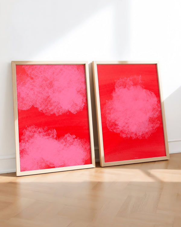 Set aus 2 Postern: Pink Brushes