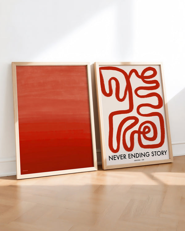 Set aus 2 Postern: Abstract Rust Red
