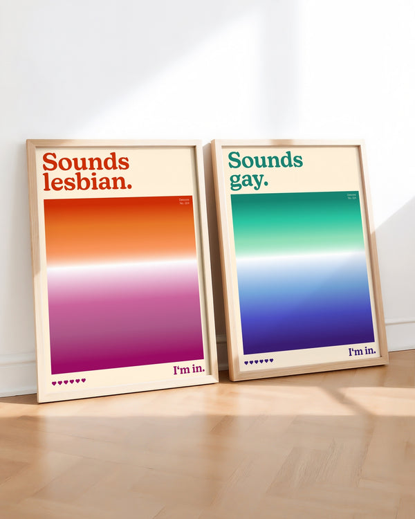 Set aus 2 Postern: Sounds Queer - I'm in!
