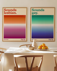After Hover: Set aus 2 Postern: Sounds Queer - I'm in!