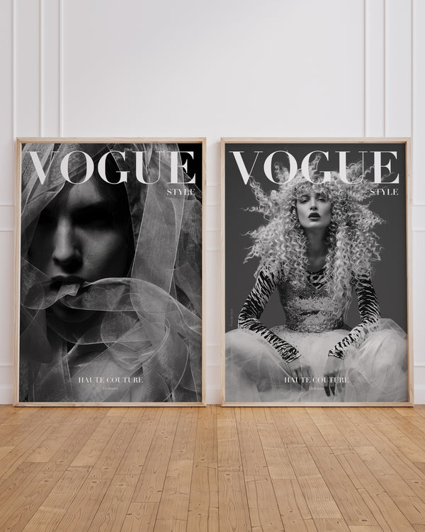 Set aus 2 Postern: Vogue Black & White