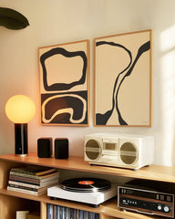 After Hover: Set aus 2 Postern: Abstrakt in Schwarz & Beige