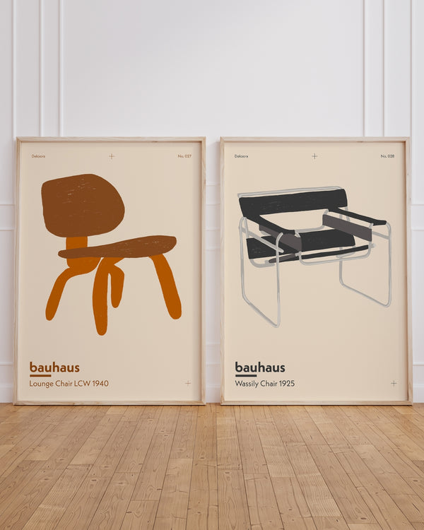 Set aus 2 Postern: Bauhaus Stühle