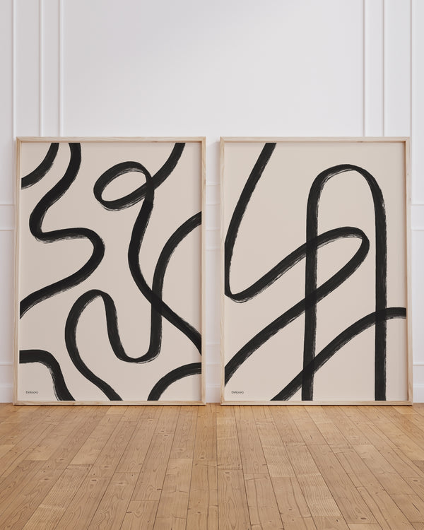 Set aus 2 Postern: Black Lines