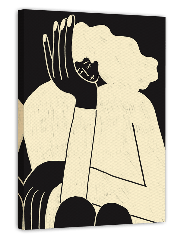Calming Energy - Frauenportrait in Schwarz & Beige