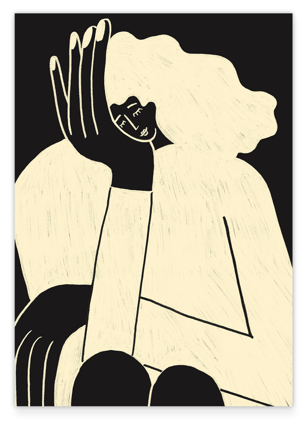 Calming Energy - Frauenportrait in Schwarz & Beige