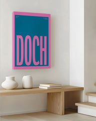 After Hover: DOCH - Typografie in Petrolblau & Pink