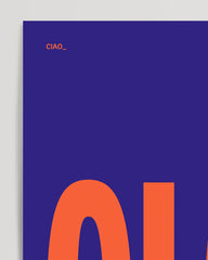 After Hover: CIAO - Typographie Bleu Cobalt & Orange Sanguine