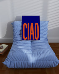 After Hover: CIAO - Typografie Kobaltblau & Blutorange