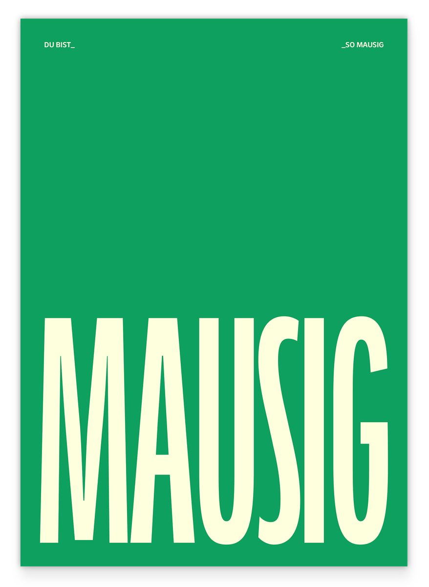 MAUSIG - Typografie in Grün & Beige
