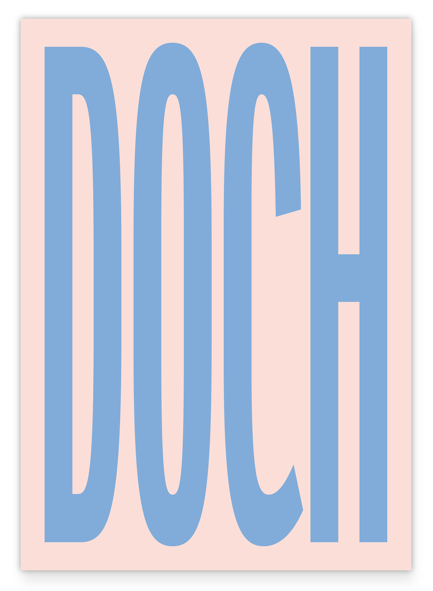 DOCH - Typografie in Taubenblau & Altrosa