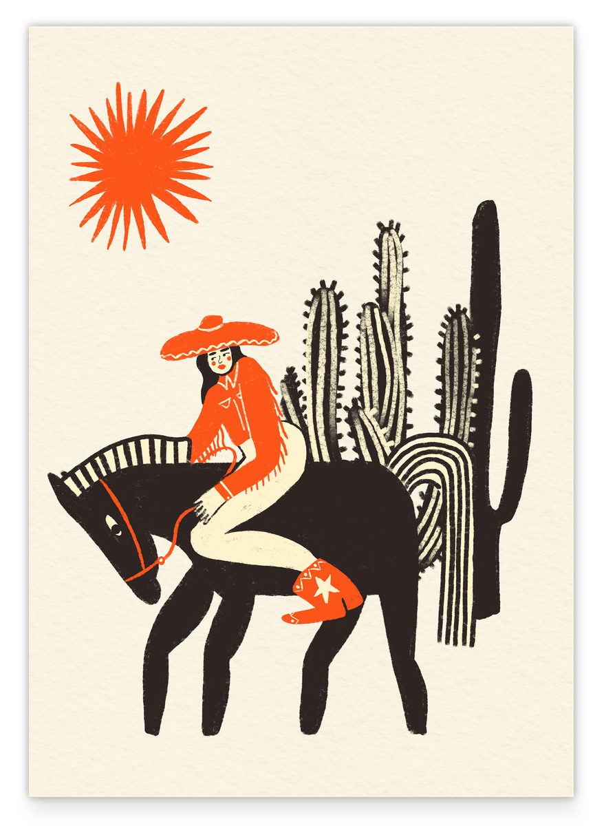 Wild West - Cowgirl Illustration