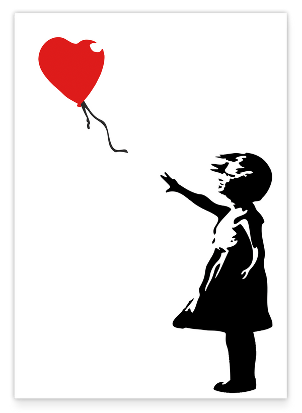 Banksy - Balloon Girl Mädchen mit Luftballon Street Art