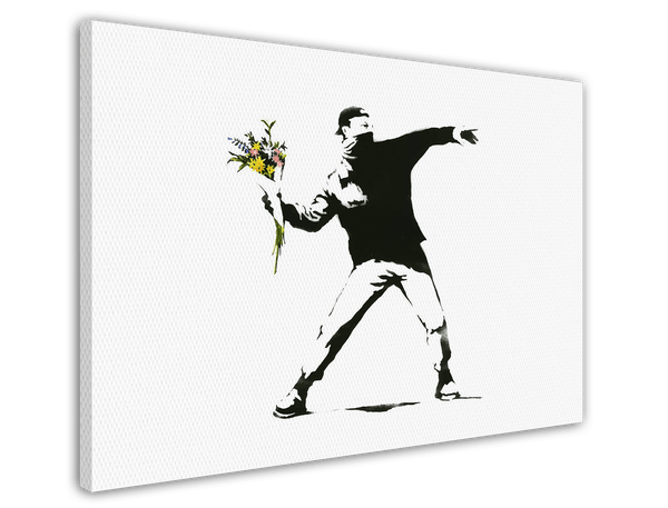 Banksy - Autonomer wirft mit Blumenstrauß statt Molotow