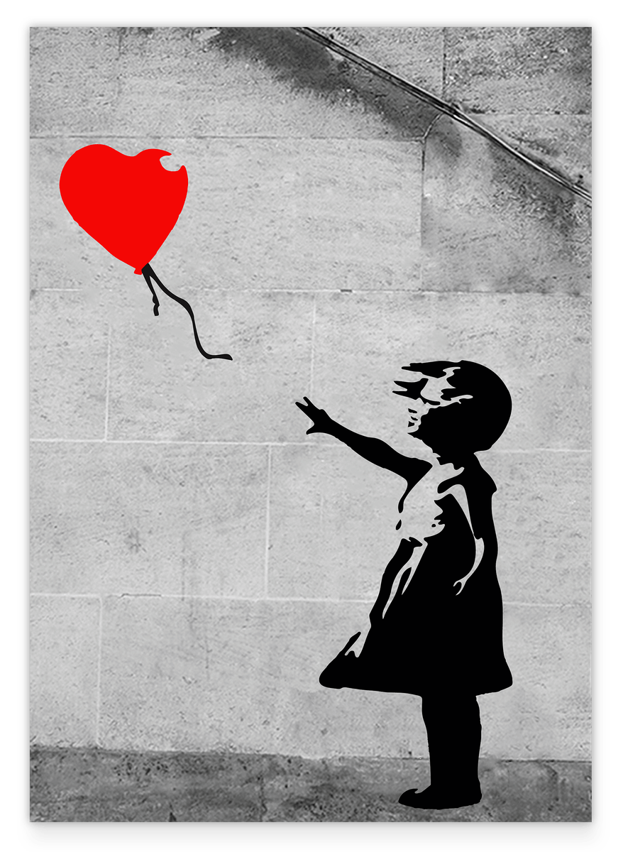 Banksy - Balloon Girl (Mädchen mit Luftballon) Street Art Klassiker