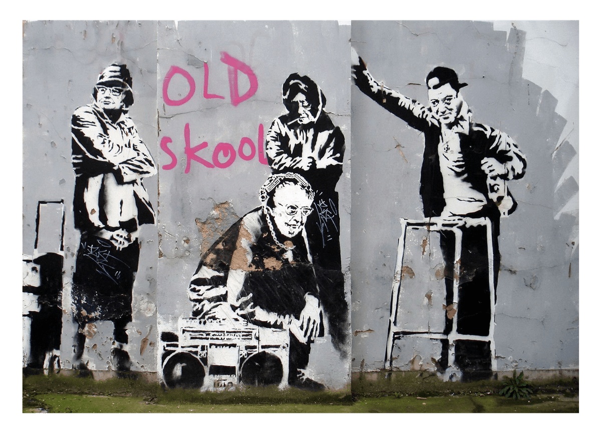 Banksy - Old school skool Old men celebrate 