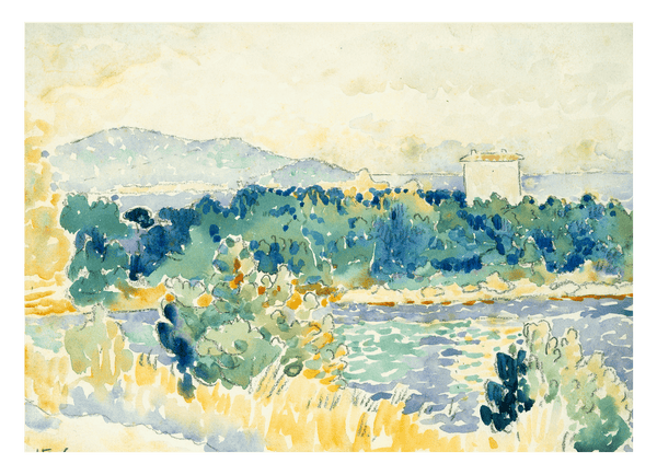 Henri-Edmond-Kreuz - Mediterrane Landschaft mit einem Weißen Haus