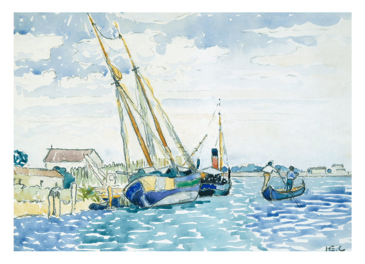 Henri-Edmond-Kreuz - Marine Szene (Boote in der Nähe von Venedig)