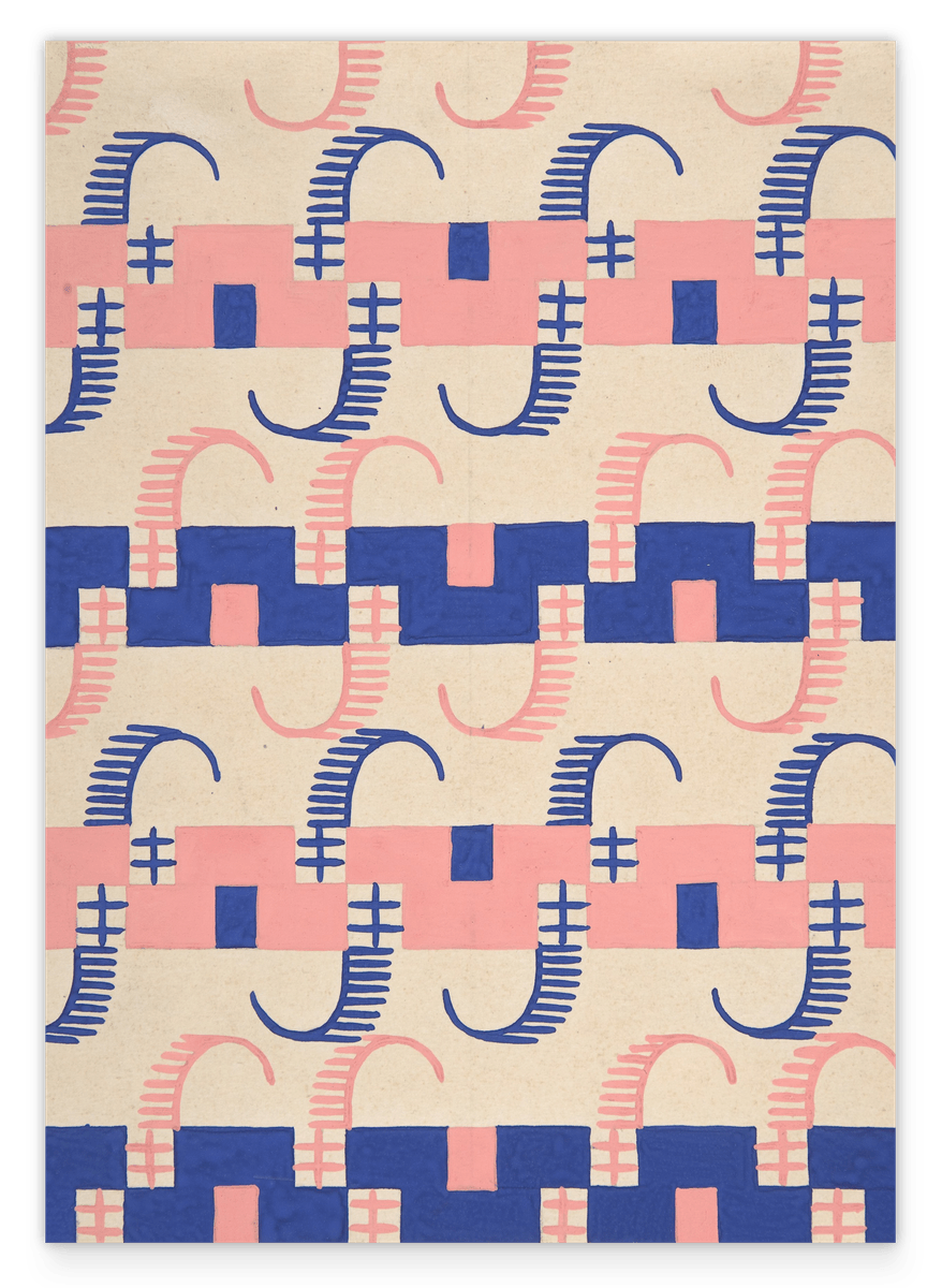 Paul Poiret zugeschrieben - Stoffdesign mit Streifen
