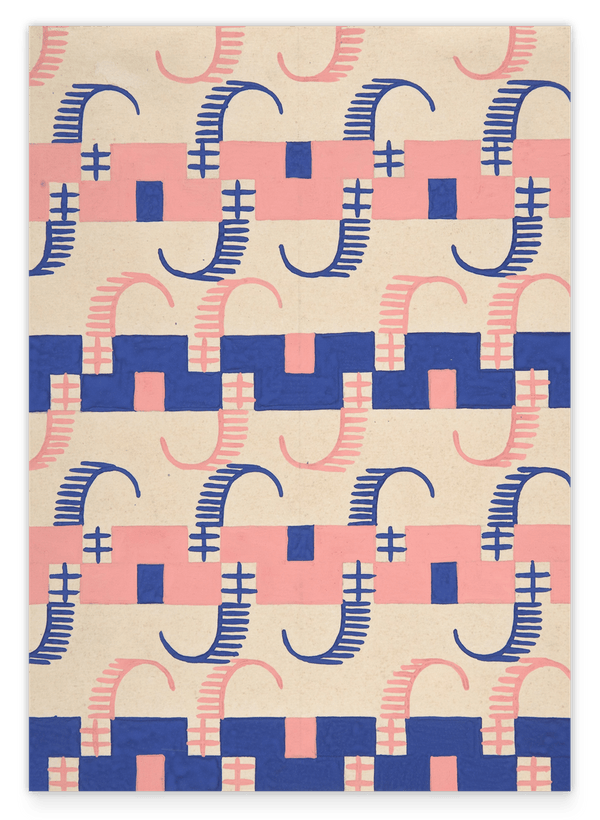 Paul Poiret zugeschrieben - Stoffdesign mit Streifen