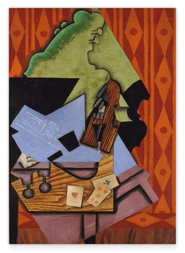 Juan Gris - Violine und Spielkarten auf einer Tabelle