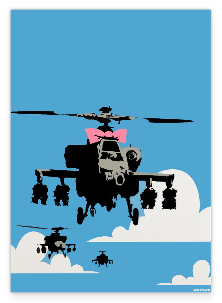 Banksy Flugzeuge - Pop-Art Modern Street-Art - Moderner Kunstdruck Klein bis Groß XXL, Geschenk, Wohnzimmer, Schlafzimmer