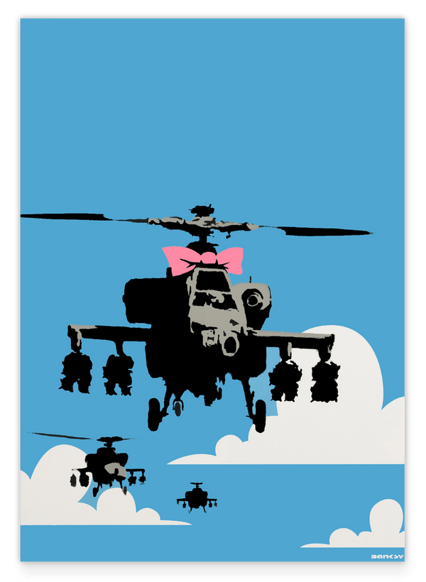 Banksy Flugzeuge - Pop-Art Modern Street-Art - Moderner Kunstdruck Klein bis Groß XXL, Geschenk, Wohnzimmer, Schlafzimmer