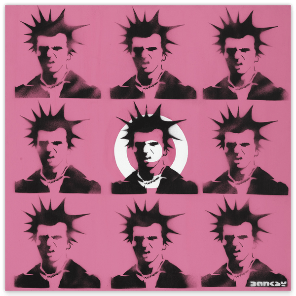 Banksy Punk - Andy Warhol Pop-Art Modern Street-Art - Moderner Kunstdruck Klein bis Groß XXL - Geschenk Wohnzimmer, Schlafzimmer