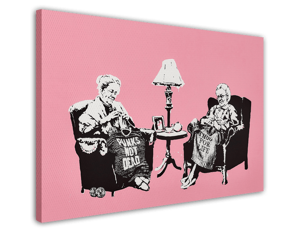 Banksy Punk Oma - Graffiti Modern Street-Art Marketing - Moderner Kunstdruck Klein bis Groß XXL