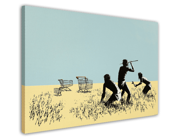 Konsum-Kritik Globalisierung, Street-Art Banksy - Moderner Kunstdruck Canvas - Perfekte als Geschenk, Wohnzimmer, Inneneinrichtung Deko