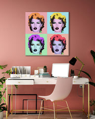 After Hover: Pop-Art Kate Moss Meats Marilyn Monroe - Banksy Inspiriert von Andy Warhol, Street-Art - Moderner Kunstdruck Canvas