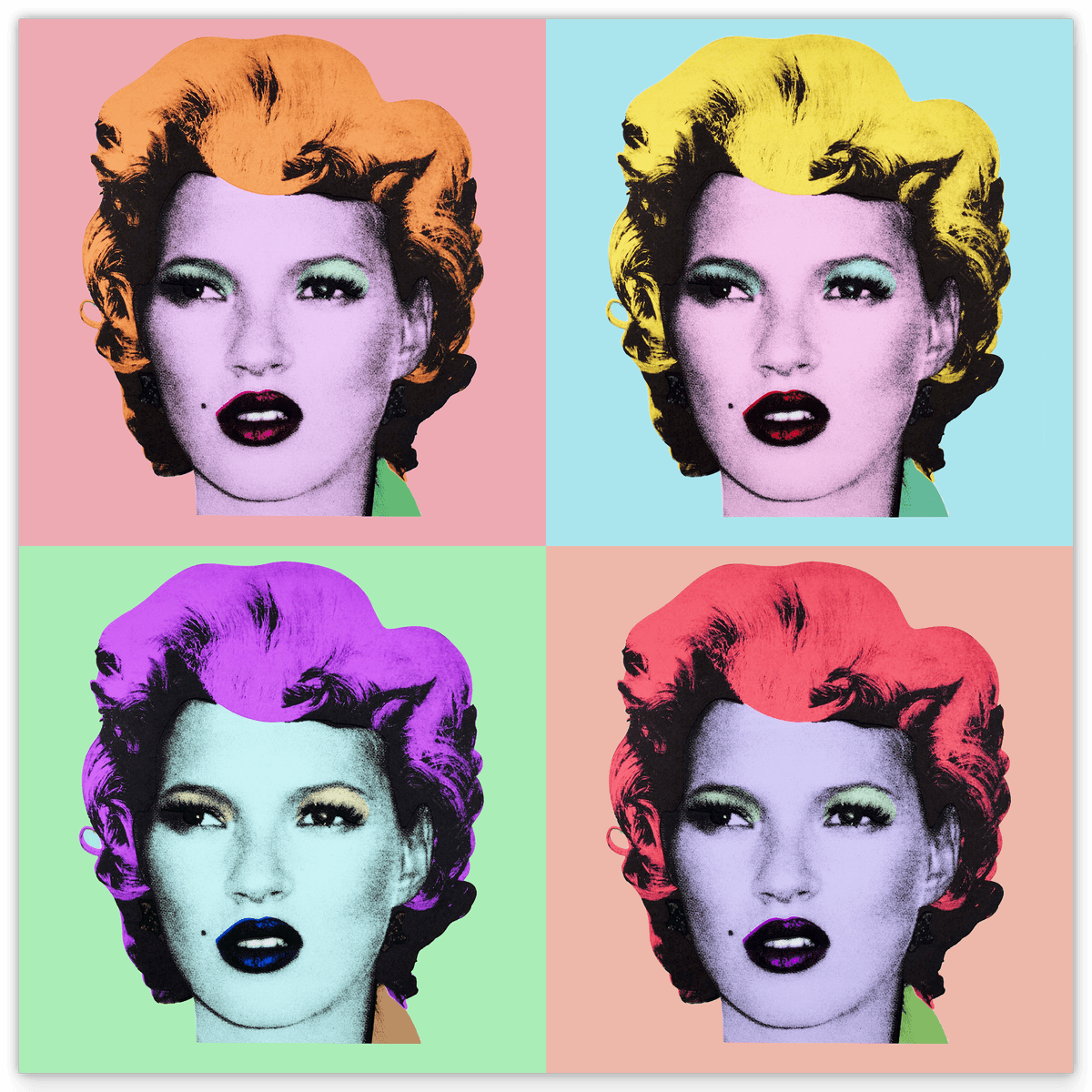 Pop-Art Kate Moss Meats Marilyn Monroe - Banksy Inspiriert von Andy Warhol, Street-Art - Moderner Kunstdruck Canvas