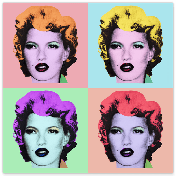 Pop-Art Kate Moss Meats Marilyn Monroe - Banksy Inspiriert von Andy Warhol, Street-Art - Moderner Kunstdruck Canvas