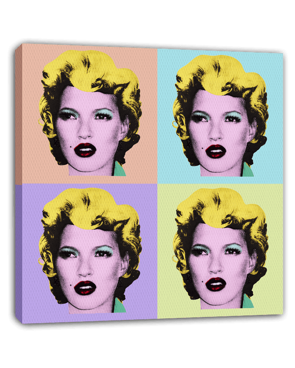 Pop-Art Kate Moss meets Marilyn Monroe - Banksy Inspiriert von Andy Warhol, Street-Art - Moderner Kunstdruck Canvas